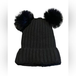 Black beanie with Pom poms